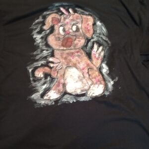 2 Xl Gildan Black T-Shirt with Playful Dog Design